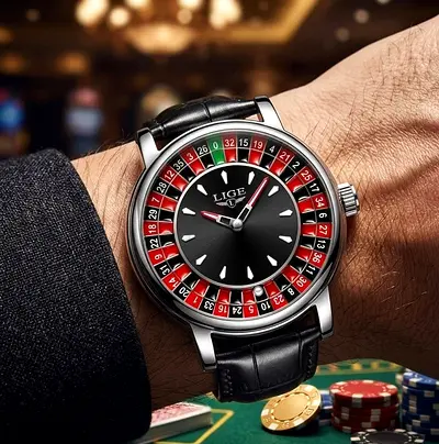 Minimalist analog display mens wrist watch