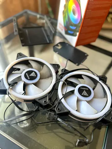 Pair of ARGB 120mm Case Fans with Controller (used)