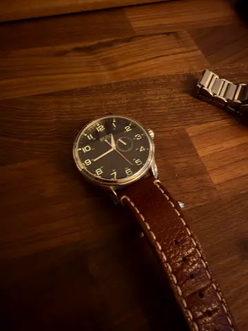 BOSS Classic mens wristwatch with brown leather strap