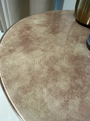 Modern Yellow/Brown tempered glass tabletop  Side Table