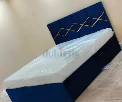 Brend New fabric wooden King size 180x200 Bed with Madical Matress Available