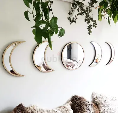5-Piece Moon Mirror Wall Decor Set