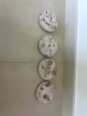 Set of 4 Round Stone Coasters / Zara Home