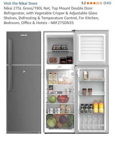 Nikai 275L Top-Mount Refrigerator - Silver, Good Working Condition