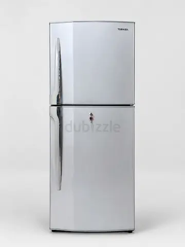Toshiba Silver Double-Door Refrigerator - Good Working Condition