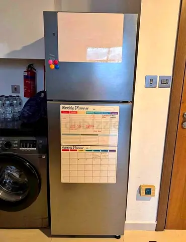 Silver Double Door Fridge - Good Condition