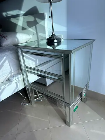Luxury Bed side table mirrored