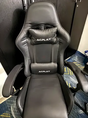 ACPLAY Black Ergonomic Gaming/Office Chair with Lumbar and Head Support
