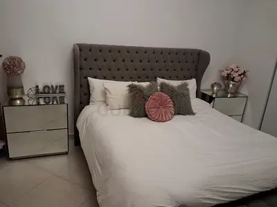king bed and bench