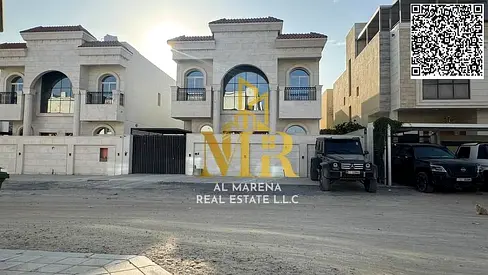 Two-story villa in Al Helio 2, Ajman, freehold, including registration fees. Villa for sale in Al Helio 2 | Prime location next to the mosque | 5 mas