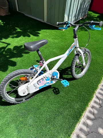 White and blue kids 16-inch bicycle