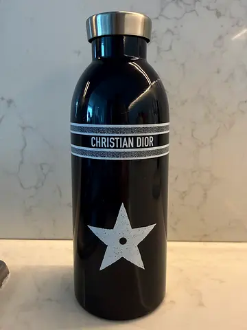 Christian Dior stainless steel water bottle navy blue