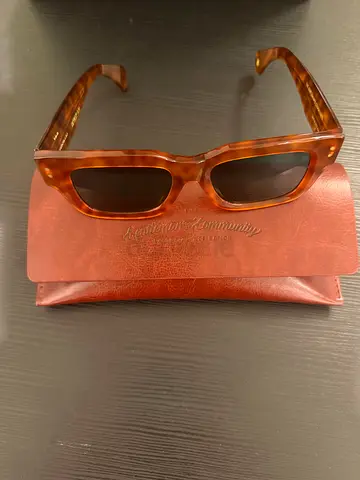 Tortoiseshell Sunglasses with Leather Case — brand new