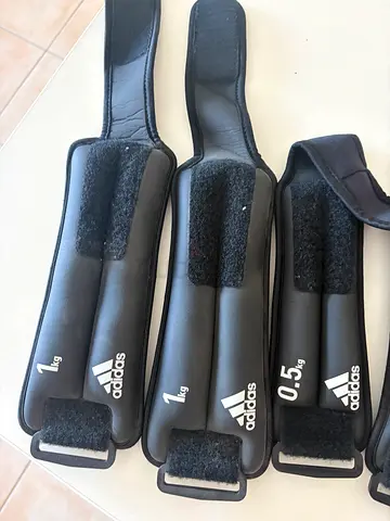 Pair of Adidas 0.5 kg and 1kgAdjustable Ankle/Wrist Weights - Black