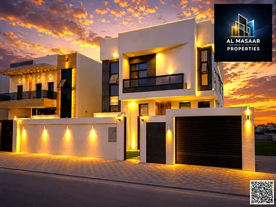 Villa for sale in Al Zahia with a modern design, spacious garden, and price including registration