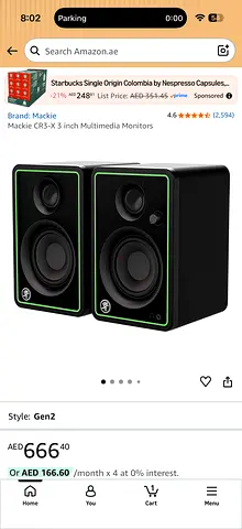 Pair of Mackie CR3 Gen2 Multimedia Studio Monitors - Black/Green (Used)