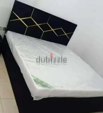 Brend New fabric wooden King size 180x200 Bed with Madical Matress Available