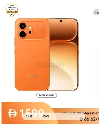 Honor 600  flagship smartphone - 8*24GB RAM, 256GB storage (Orange)  brand new