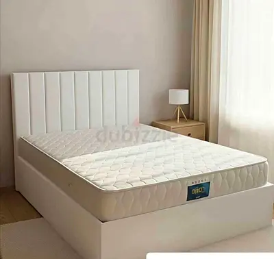 Brend New fabric wooden Queen size 150x190 bed with Madical Matress Available