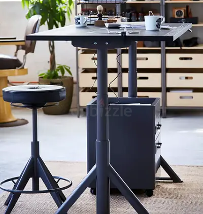 Ikea Idasen Drawer Unit on rolls castors, for office desk, steel, dark grey
