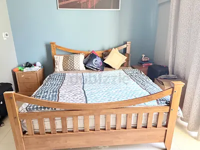 Solid Wood King Size Bed Frame with Headboard and Footboard