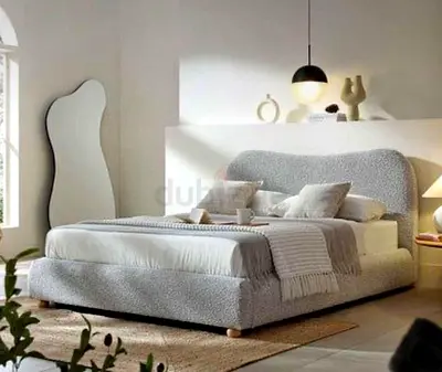 Primium Quality Queen size fully customisable bedframe in soft Fabric storage can be installed