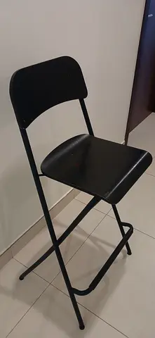 Black Wood Dining/Desk Chair with Curved Back
