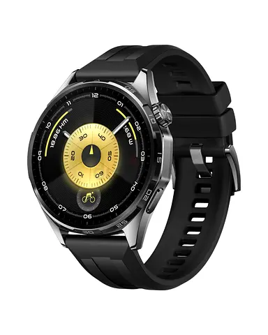 Huawei gt 6 46mm Smartwatch with AMOLED Display and Black Silicone Strap