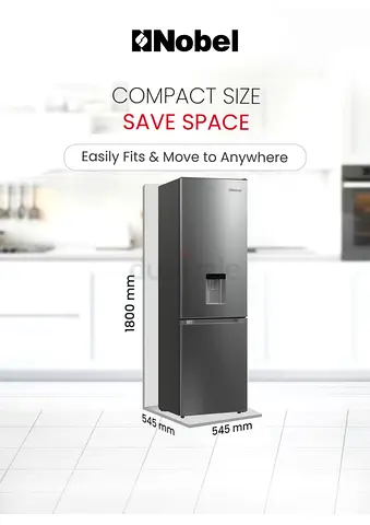 Nobel Compact Bottom-Freezer Refrigerator 180cm – Space-Saving Design