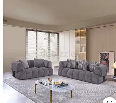 Modern Grey 3-Seater  and 2 seater Fabric Sofa