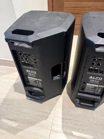 Pair of Alto TS412 Professional Portable Powered Speakers (Used) (stands and covers  also included)