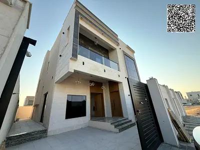 For rent in Al Zahia area, first occupancy villa, five master bedrooms, two living rooms, majlis
