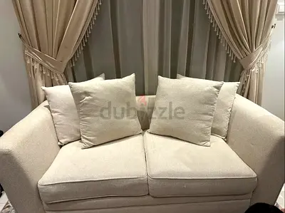 Beige 2 + 3 Seater Sofa with Cushions - Good Condition