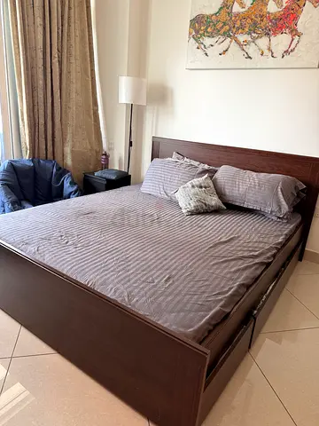 Bed with mattress