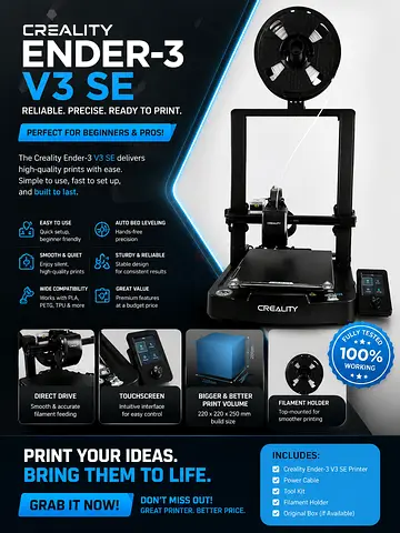 Creality Ender-3 V3 SE Printer - Well Maintained, Light Use (Ready to Print)