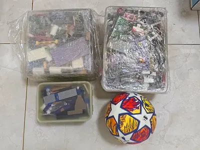 Mixed Lego（original)building bricks 3 boxes for 100 dhs. football is Not included.