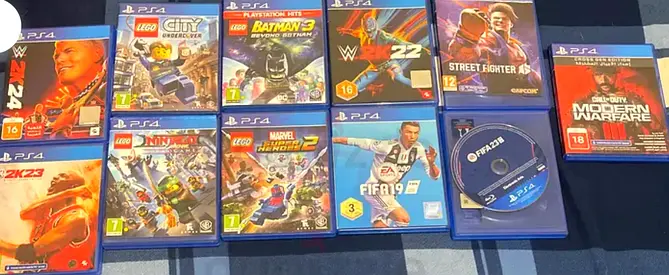 Collection of PS4 Games — FIFA, WWE, Call of Duty, LEGO, Street Fighter and more