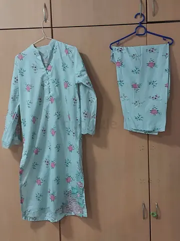 Light blue floral kurta set - small/medium, gently used