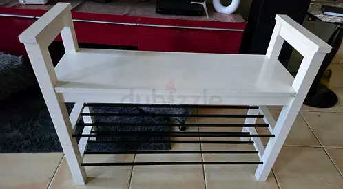 HEMNES bench with shoe storage, 85x32x65 cm, white