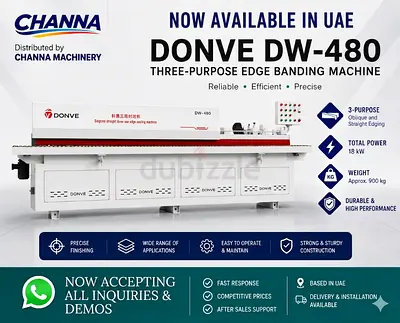 DONVE DW-480 Three-Purpose Edge Banding Machine - 18 kW, ~900 kg