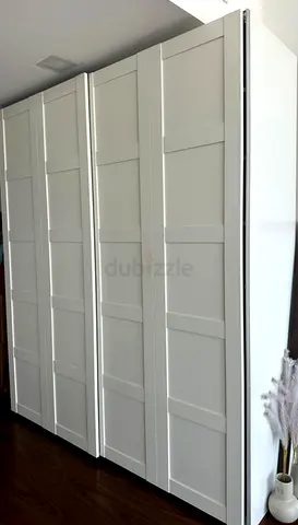 IKEA Customized White Sliding Door Wardrobe - Good Condition