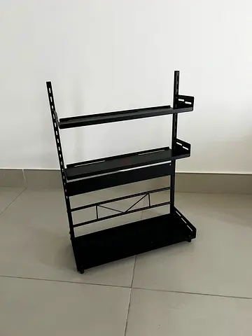 Black Metal Shelf Rack / Small Steel Storage Unit (Lightly Used)