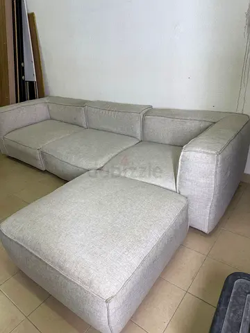 Modern modular sofa in light gray