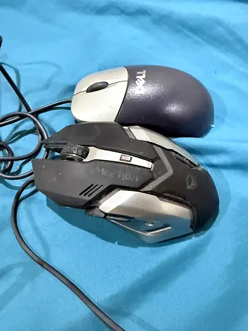 Two wired computer mice (Dell optical + gaming mouse) - used