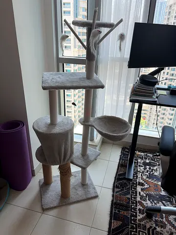 Large multi-level cat tree with scratching posts and perches