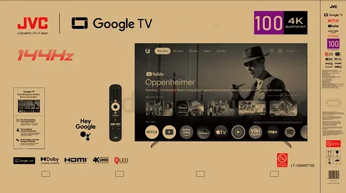 JVC 100-inch Google TV 4K QLED (new in box)