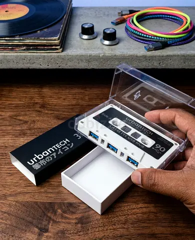 Vintage UrbanTech 3-Port Cassette USB Hub.