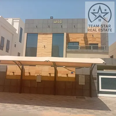 Villa for rent in Al Zahia area, consisting of five master bedrooms, a majlis, a living room, and a maid's room