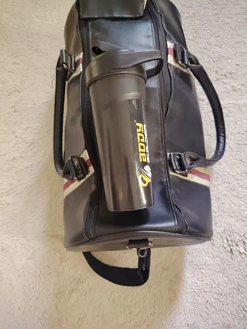 Used black sports duffel bag Jack  Jones  with shaker bottle included