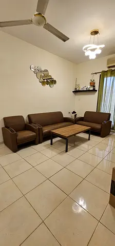 Sofa set with teapoy for sale – 3-piece set with 6 seating capacity.